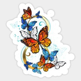 Eight of Monarch Butterflies ( 8 march ) Sticker